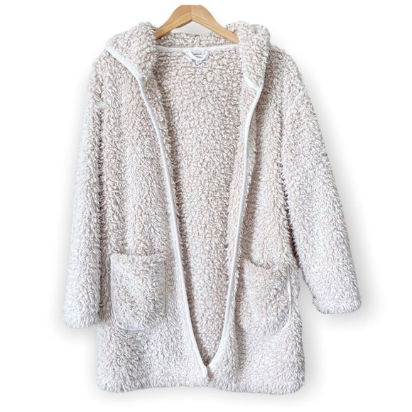 Kensie | Intimates u0026 Sleepwear | Kensie Faux Fur Frosted Sherpa Hooded Long  Lounge Cardigan Coat With Pockets | Poshmark
